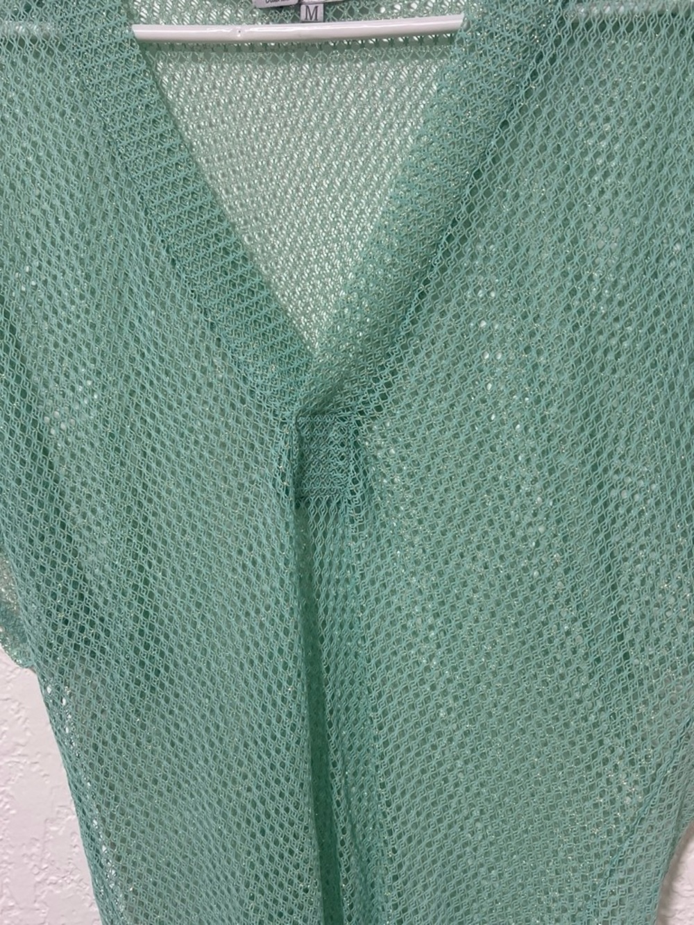Mint Green Mesh V-Neck Bodysuit Cover-Up